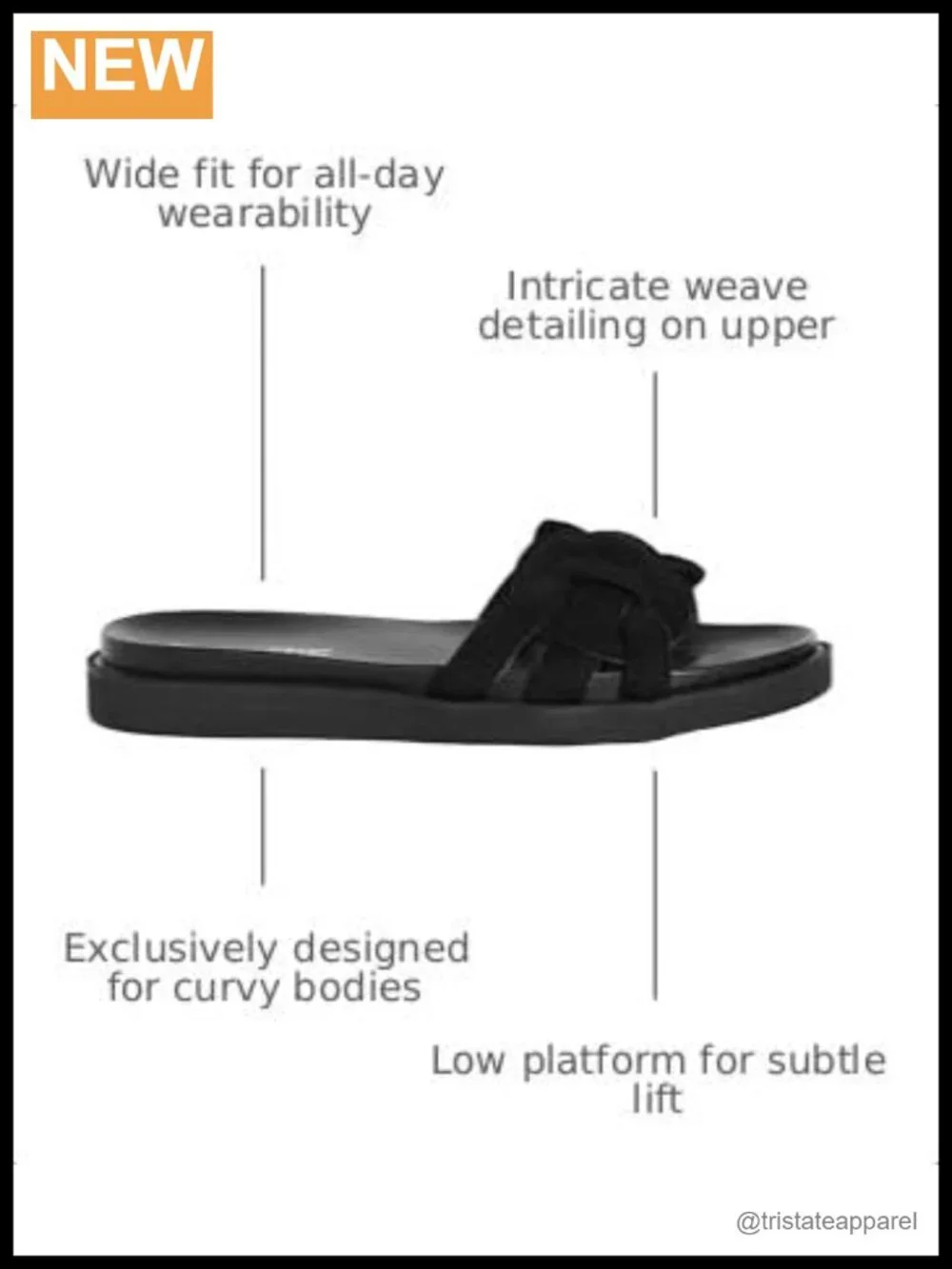Wide Fit Slide Sandals Star Weave Slip On Platform Casual Summer Shoe